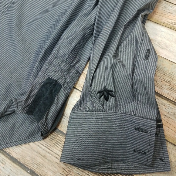 Rare Edun Gray White Button Up Shirt Bono XXL - Picture 3 of 8